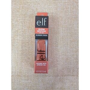 ELF Glow Reviver Lip Oil Glimmer Finish Super-Neutral Infused with Apricot Oil